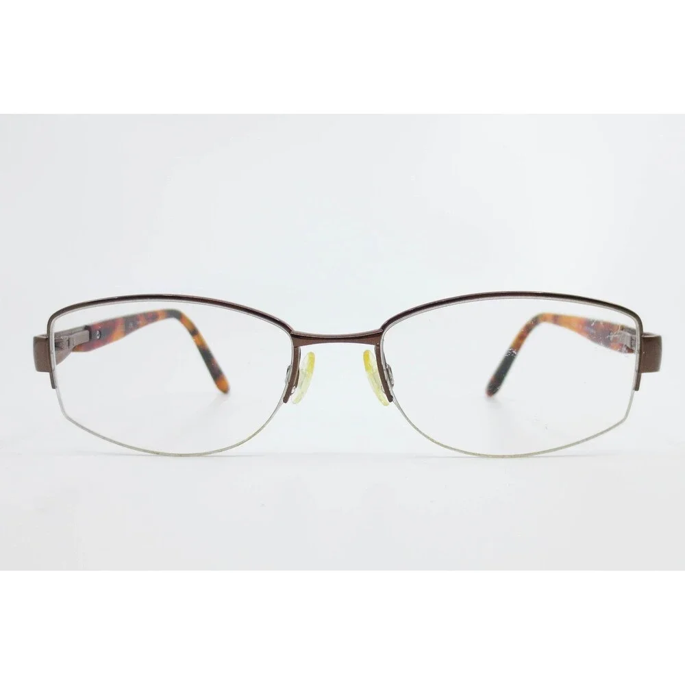 Elle EL13392 BR Brown Tortoise Semi-Rimless Rectangular Eyeglasses Frames